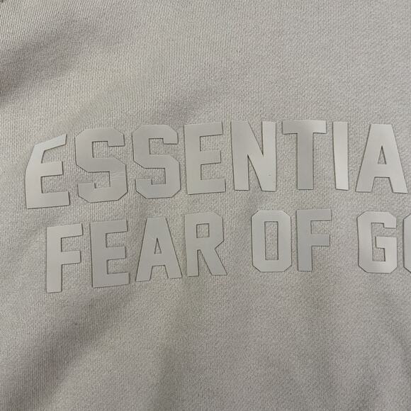 Fear Of God Essentials Hoodie Mens Large Beige FOG Streetwear Oversized Heavy - Picture 2 of 9